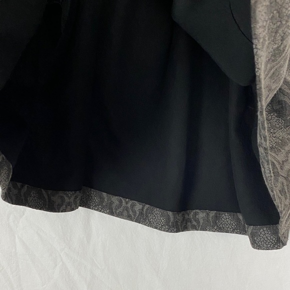 Zara Gathered Mini Skirt Long Damask Gray Pattern - Picture 7 of 12